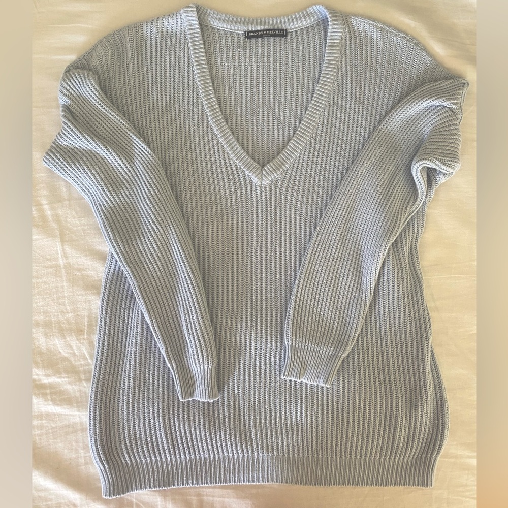 Brandy Melville Light Blue Knit Sweater | Soft Girl Y2K Aesthetic